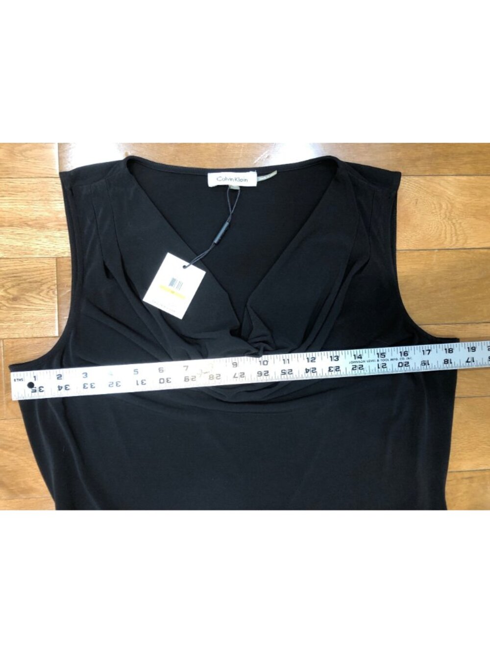NWT Calvin Klein Sleeveless Black Maxi Dress Size M Modern Minimalist Elegance - Picture 5 of 10